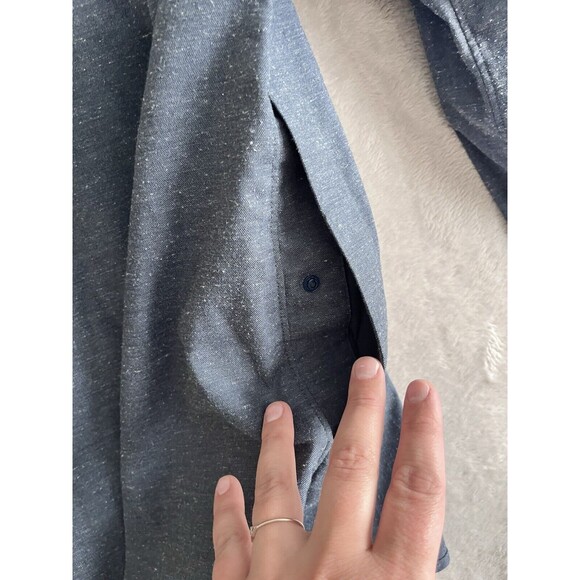 Lululemon Snap Front Men’s XL Blue Marled Front Double Pocket Long Sleeve EUC - Picture 9 of 10
